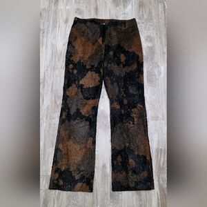 Fjall Women's Faux Fur Cow Print Wide Leg Pants Size Medium Western Concert
